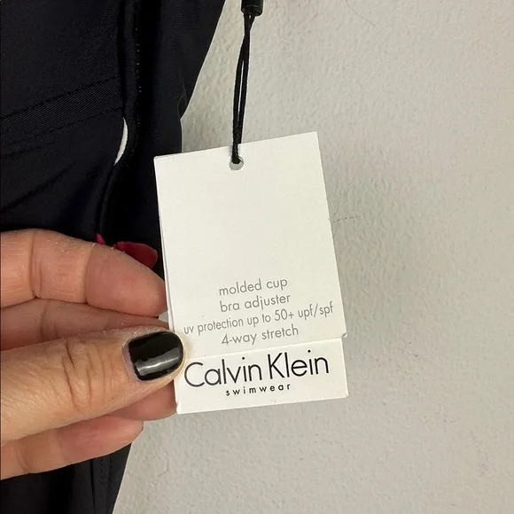 NEW Calvin Klein Full Coverage One Piece Swimsuit 14 Molded Cups Adjustable Bra